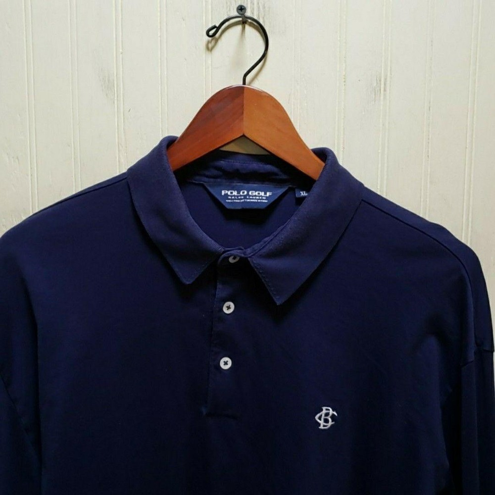 Polo‎ Golf Ralph Lauren Polo Shirt Mens XL Blue Long Sleeve Pima Cotton Golf